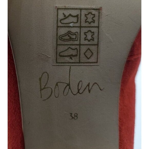 Boden Red Suede Leather Flat Slip On Loafer Women's Shoe Size 38 / 7.5 - Picture 13 of 14